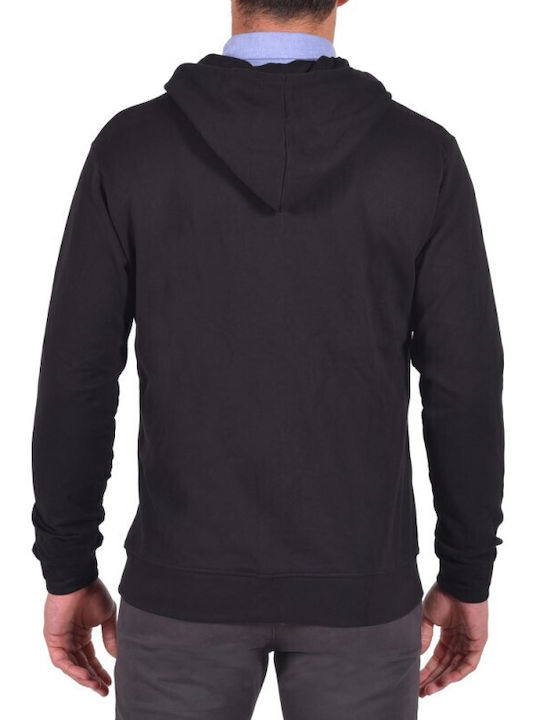 Dors Herren Sweatshirt Jacke mit Kapuze und Taschen Schwarz