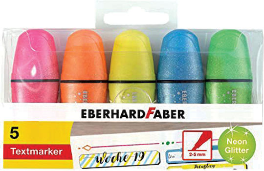 Eberhard Faber Glitter Neon Textmarker Mehrfarbig 5Stück