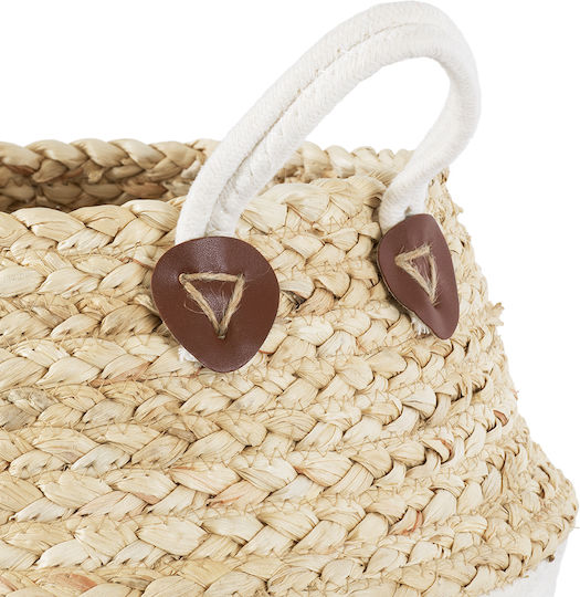 GloboStar Kimolos Planter Wicker Beige with Stand 29x29x30cm.