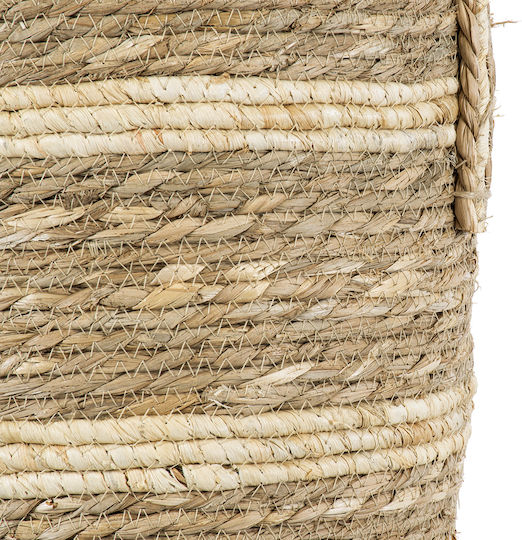 GloboStar Naxos Planter Wicker Beige with Stand 35x35x30cm.