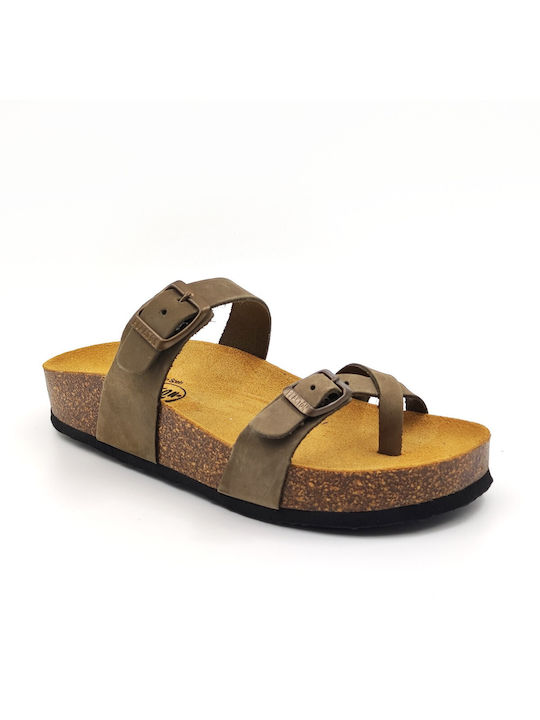 Plakton Leather Women's Flat Sandals Anatomic Nobuck