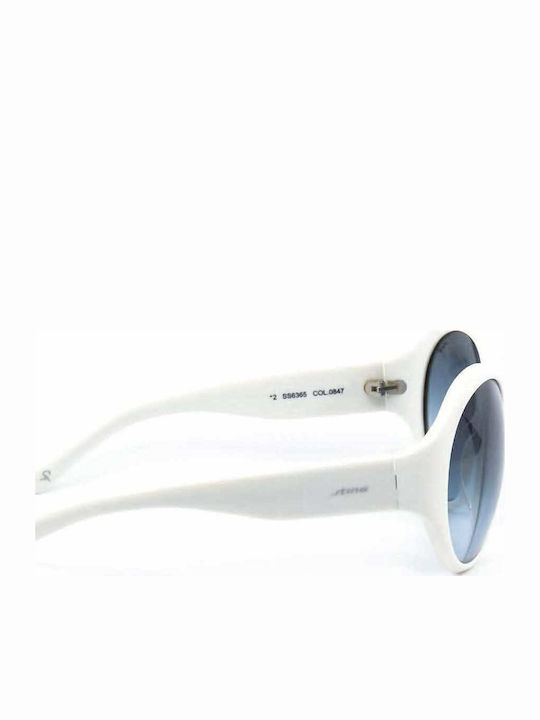 Sting Women's Sunglasses with White Plastic Frame and Blue Gradient Lens SS6365 0847