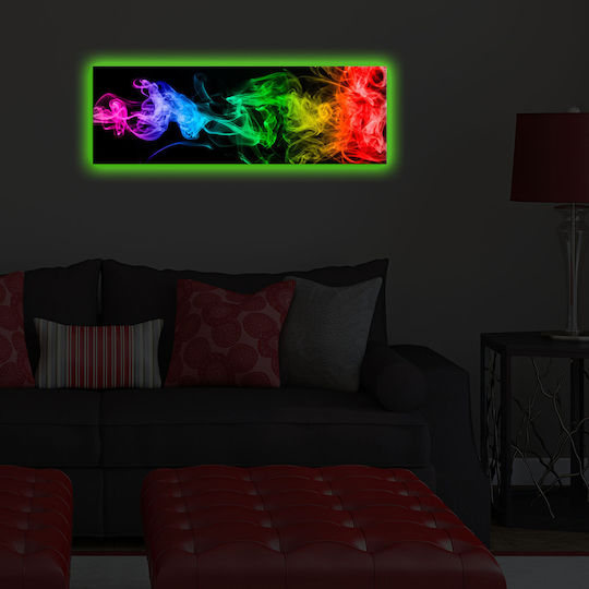 Gemälde auf Leinwand mit LED-Beleuchtung 90x90cm