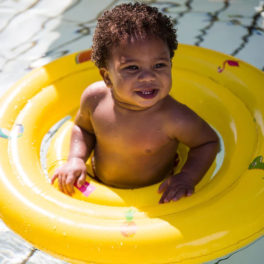 Swim Essentials Baby-Safe Swimming Aid Swimtrainer 60cm for 6 up to 12 Months Yellow Animals