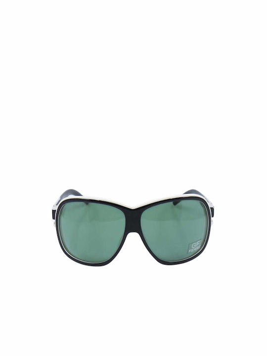 Gianfranco Ferre Sunglasses with Black Plastic Frame and Green Lens FF684 01