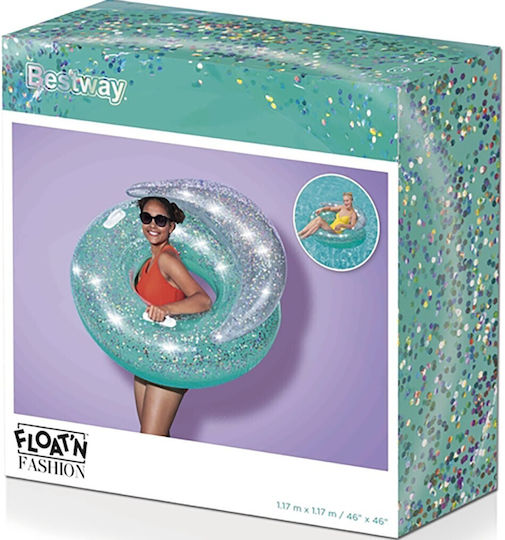 Bestway Kids' Swim Ring with Handles and Diameter 117cm. Turquoise