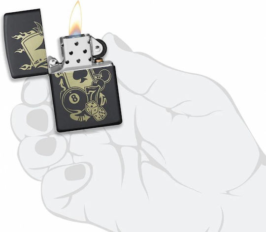 Zippo Αναπτήρας Φλόγας σε Μαύρο χρώμα