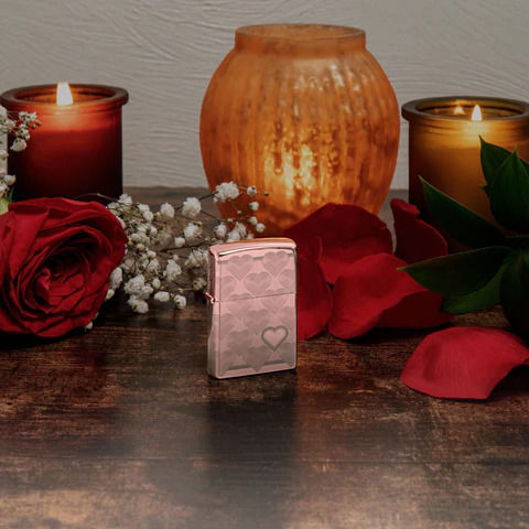 Zippo Ангажимент Пламък Ветроустойчив Heart Design