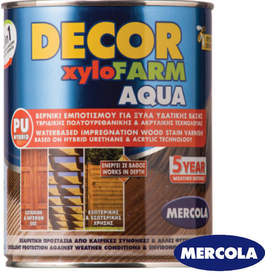Mercola Decor Xylofarm Aqua Пропитка Полиуретан за Вода Орегон Сатен 750мл