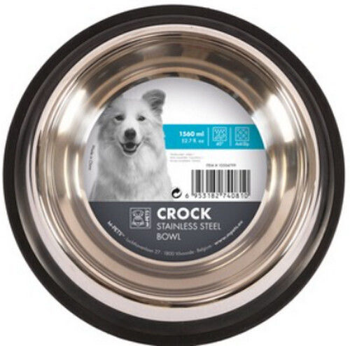 M-Pets Ανοξείδωτο Μπολ Φαγητού & Νερού για Σκύλο 2.36lt σε Ασημί Χρώμα
