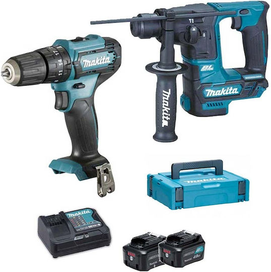 Makita CLX235SMJ Σετ Δραπανοκατσάβιδο & Πιστολέτο 12V με 2 Μπαταρίες 4Ah και Θήκη