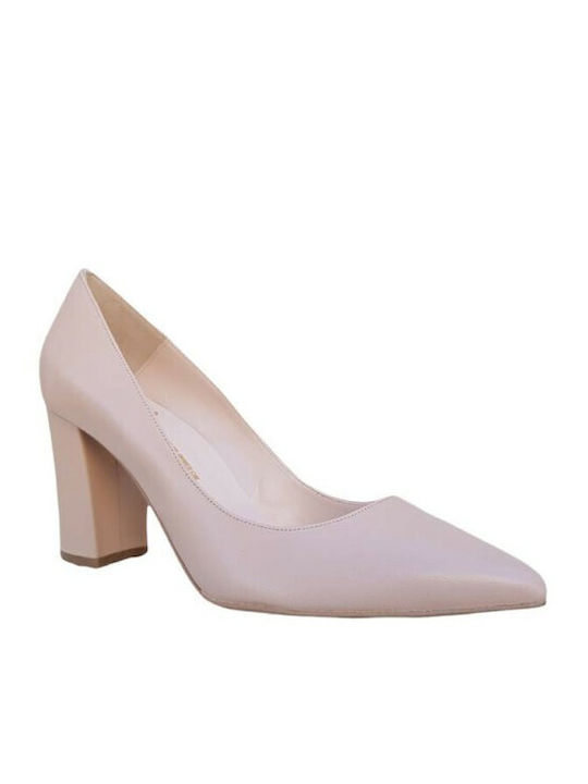 S.Piero Pointed Toe Pink Heels -NUDE