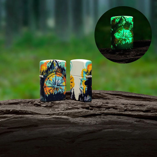 Zippo Compass Design Windproof Flame Lighter Multicolour