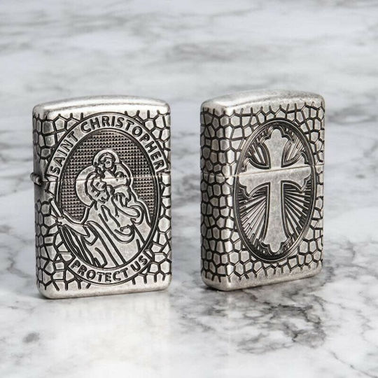 Zippo Armor Αντιανεμικός Αναπτήρας Φλόγας St. Christopher