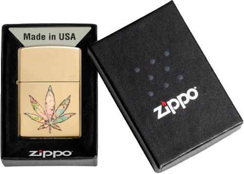 Zippo Αντιανεμικός Αναπτήρας Φλόγας Pot Leaf Fusion