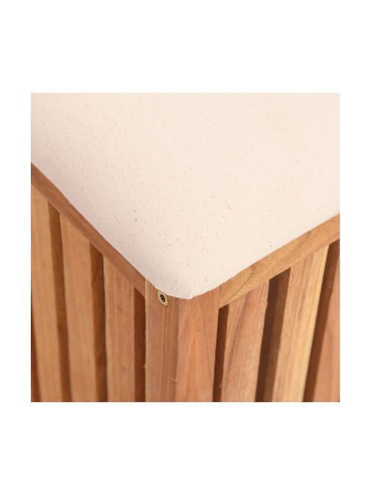 Stool For Living Room With Storage Space Wooden Brown 40.5x40x52cm