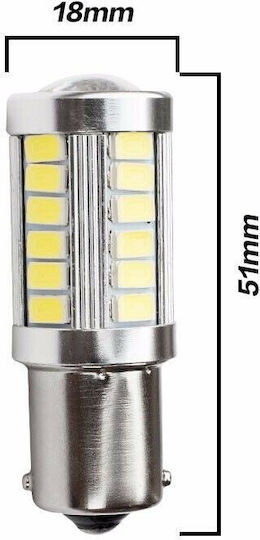 Lamps Car P21W-BA15S-1156 LED Red 12V 1pcs