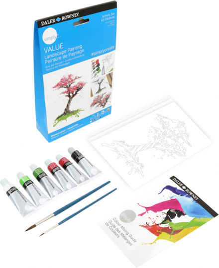 Daler Rowney Activity Landscape Set de Colorat cu Aquarelle 23x15cm 12buc