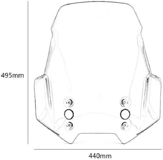 Kawasaki Motorcycle Windshield & Windscreen Transparent Visor for Kawasaki Versys 1000 / Versys 650 DF-2538-CLEAR