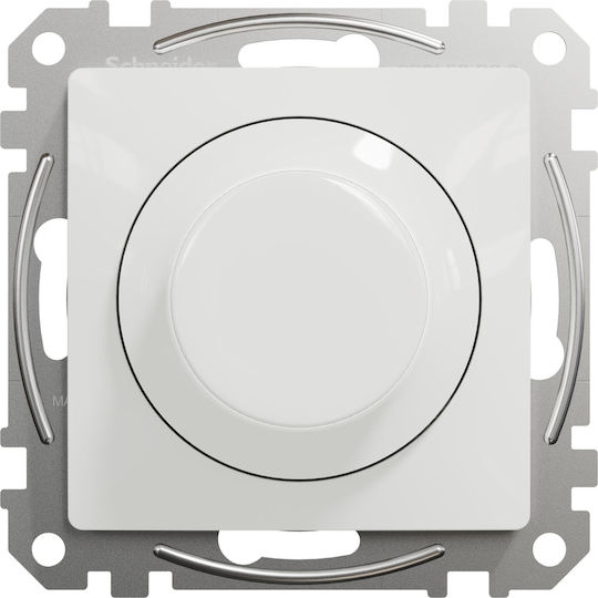 Schneider Electric Sedna Χωνευτός Διακόπτης Dimmer χωρίς Πλαίσιο LED Περιστροφικός 360W σε Λευκό Χρώμα