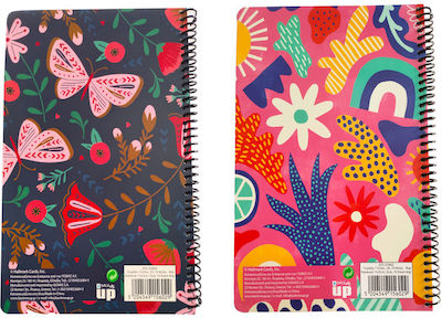 Hallmark Spiral Notebook Ruled B5 70 Sheets 2 Subjects 1pcs (Μiscellaneous Designs/Colors)