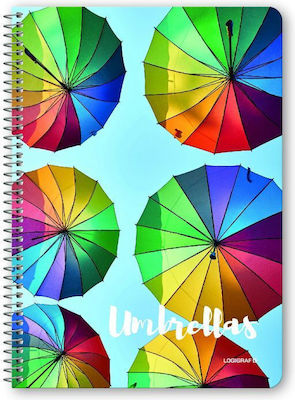 Logigraf Spiral Notebook Ruled A4 60 Sheets 2 Subjects Multicolour 1pcs