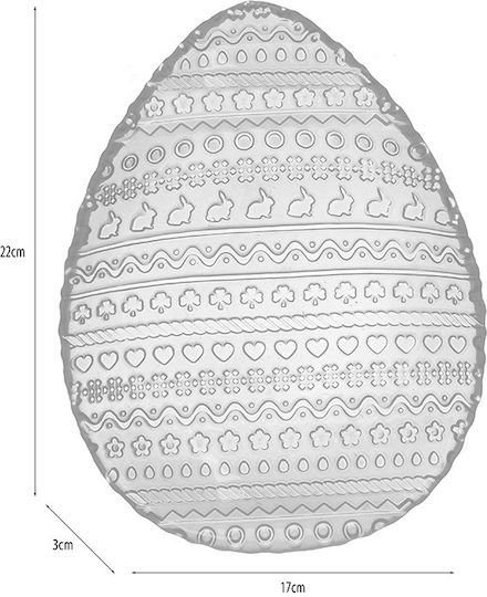 Inart Easter Plate Glass 22x17x3pcs in Transparent color