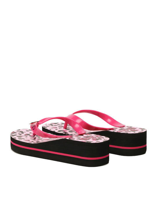 Damen Zehentrenner Mit Plattformen In Fuchsie Farbe