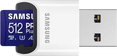 Samsung Pro Plus (2023) microSDXC 512GB Klasse 10 U3 V30 A2 UHS-I mit USB-Lesegerät