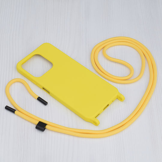Techsuit Back Cover Σιλικόνης με Λουράκι Κίτρινο (Honor X8a)