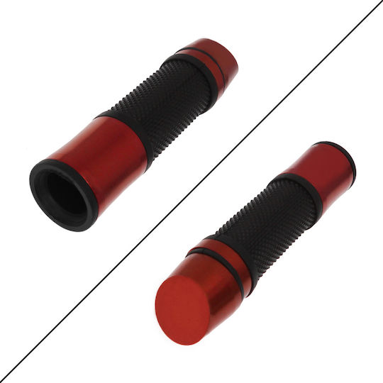 Grips with Handlebar Counterweights in Red color