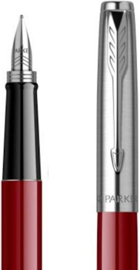 Parker Πένα Γραφής Fine Κόκκινη από Αλουμίνιο με Μπλε Μελάνι