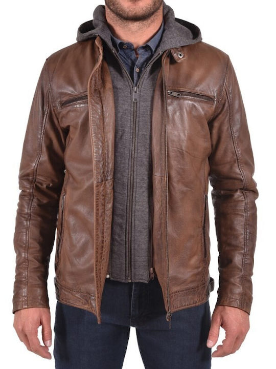 Dors Men's Leather Jacket Brown