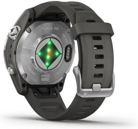 Garmin Fenix 7S Pro Solar Edelstahl 42mm Wasserdicht Smartwatch mit Pulsmesser (Silver with Graphite Band)