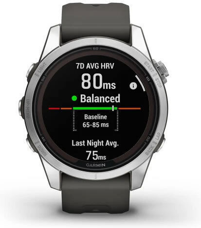 Garmin Fenix 7S Pro Solar Edelstahl 42mm Wasserdicht Smartwatch mit Pulsmesser (Silver with Graphite Band)