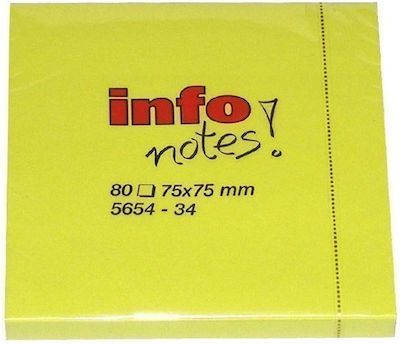 Info Notes Post-it Notes Pad Cube 80 Sheets Yellow 7.5x7.5cm