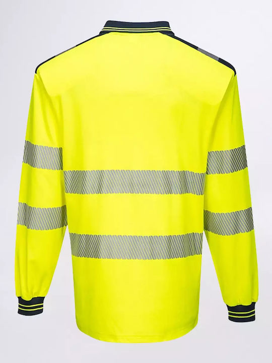 Portwest Work Polo Shirt Yellow with Reflective Tapes