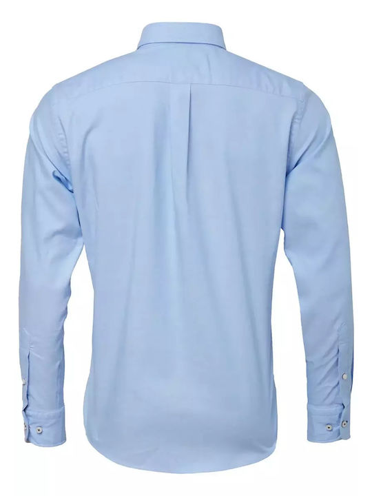 Fynch Hatton Men's Shirt Long Sleeve Cotton Light Blue