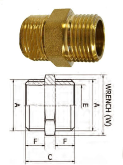 Male Pneumatic Fitting Brass 3/8" WF-NI-38