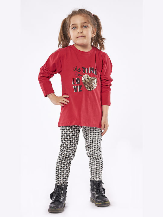 Εβίτα Kids Set with Leggings Winter 2pcs Red