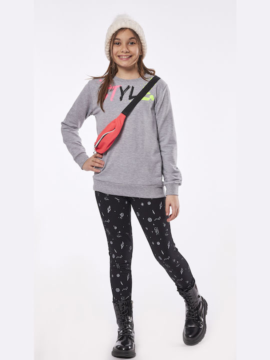 Εβίτα Kids Set with Leggings Winter 2pcs Gray