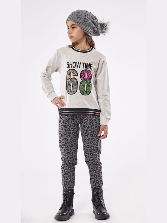 Εβίτα Kids Set with Leggings Winter 2pcs Gray