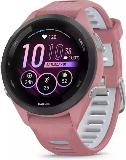 Garmin Forerunner 265s 42mm Wasserdicht Smartwatch mit Pulsmesser (Light Pink/Whitestone)