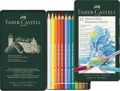 Faber-Castell Polychromos Σετ Ξυλομπογιές Ακουαρέλας σε Μεταλλική Κασετίνα 12τμχ