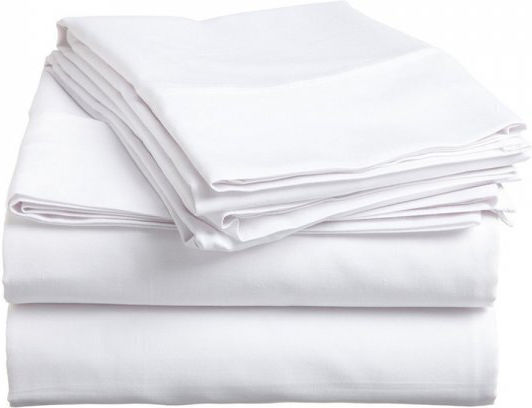 Lino Home Elba Hotel Sheet White King Size 270x290cm Cotton & Polyester 1pcs
