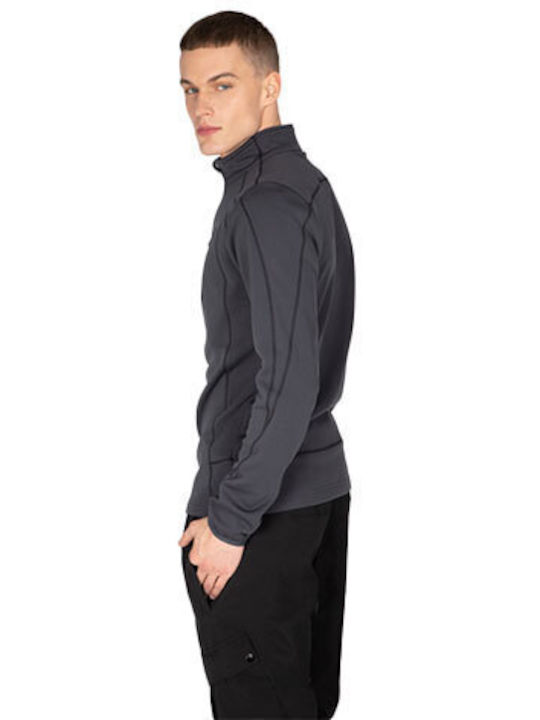 Protest Men's Athletic Long Sleeve Blouse with Zipper Gray