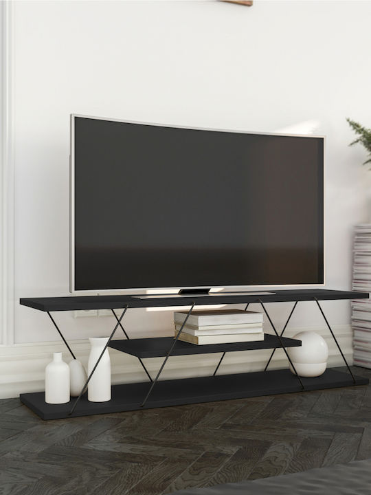 TV Stand Wooden Tars Charcoal / Black L120xW30xH33cm