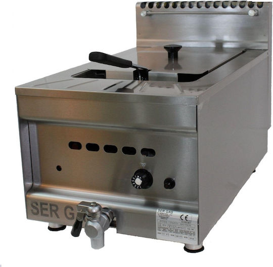 Sergas Fryer Gaz Natural 7kW Capacity 10lt 37.5x65x44cm GF10