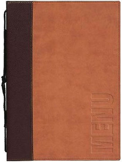 Securit Menu Holder made of PU Leather in Brown Colour 25.3x17.7 cm Trendy Range A4