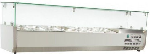 Niki Inox Kühlvitrine Tischgerät mit Kapazität 10x1/4 GN 209x34x45cm